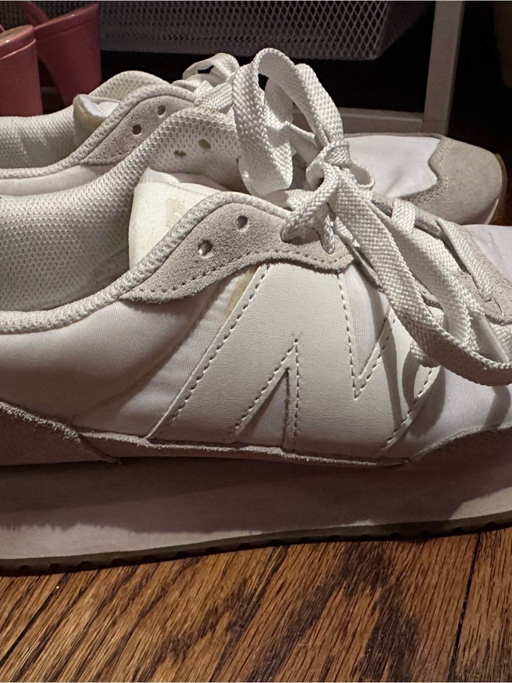 New Balance White Women's Athletic Sneakers - Picture 5 of 8